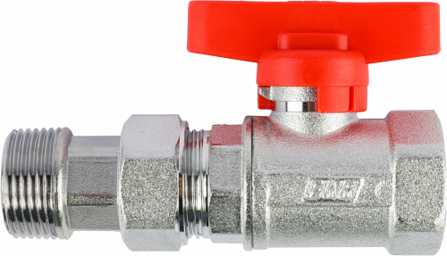 Кран шаровой FAR 3/4", ВР-"американка", красн. бабочка, хром